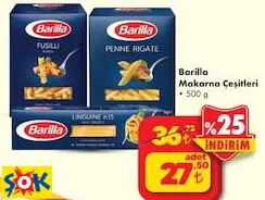 BARİLLA MAKARNA 500 G ÇEŞİTLERİ